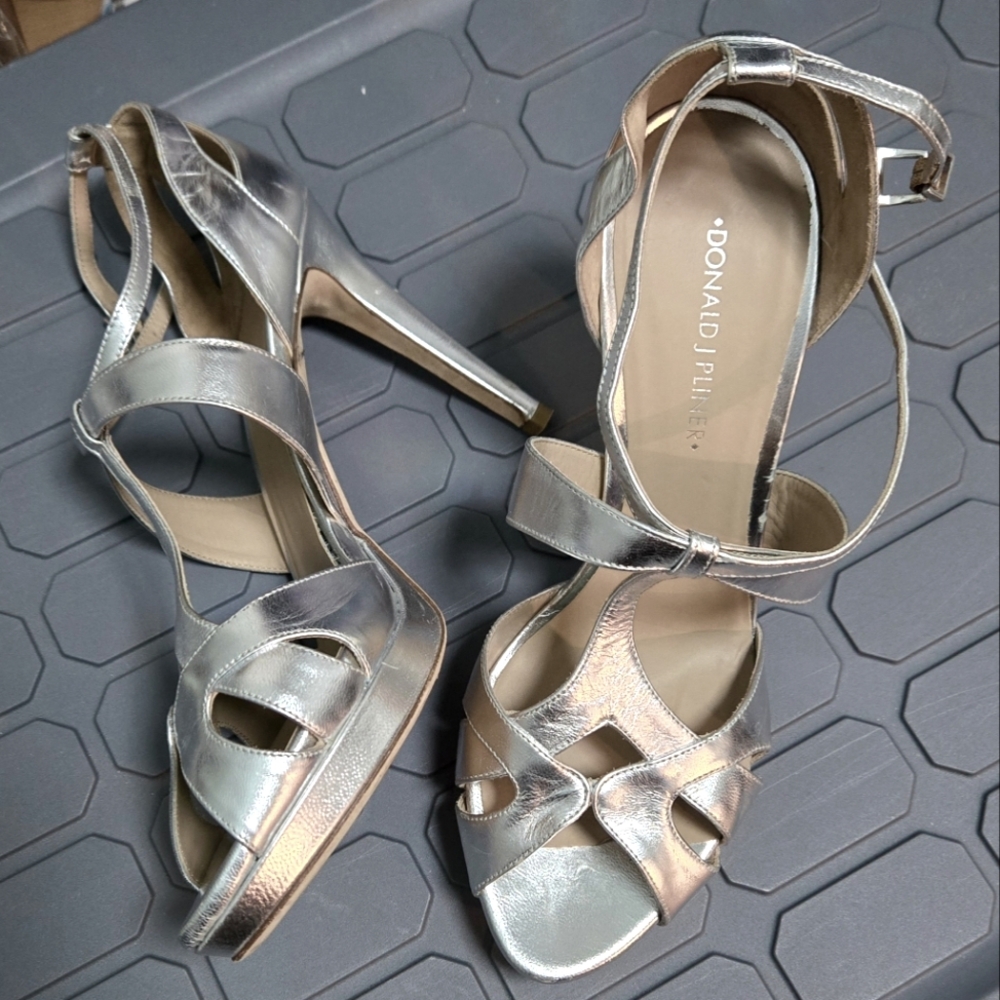 Donald J. Pliner Metallic Strappy Heels